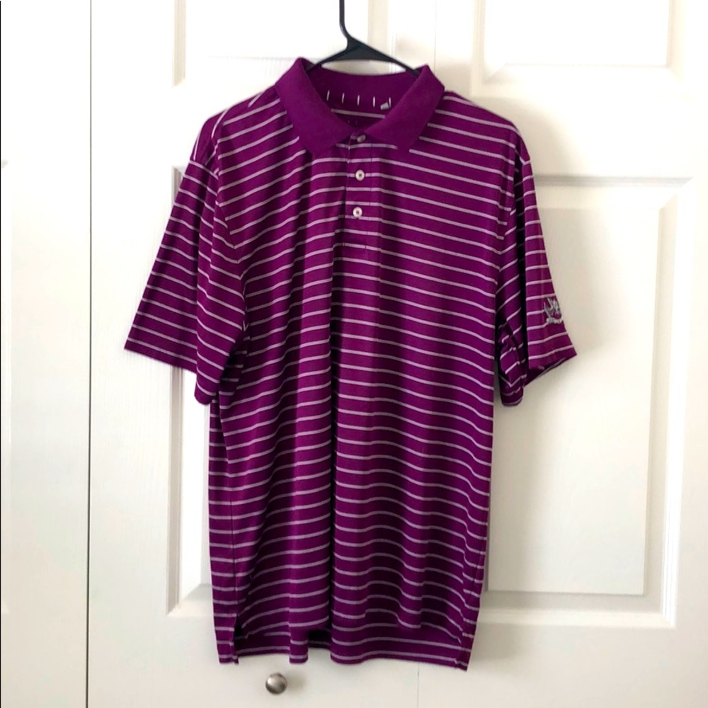 Men’s Golf Shirt Large Union C.C. Purple